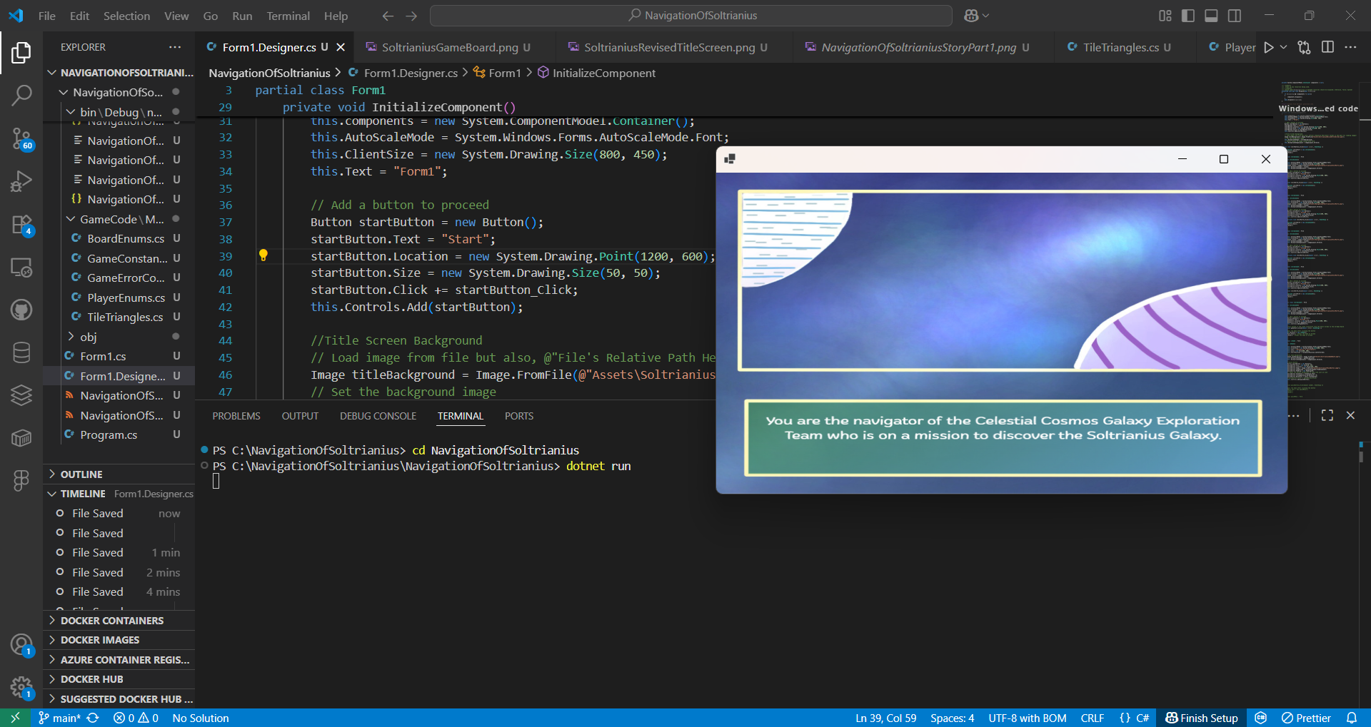 Navigation of Soltrianius Development Code Snippet 2